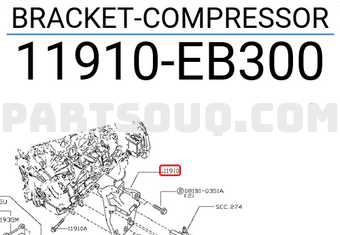 Nissan 11910EB300 BRACKET-COMPRESSOR