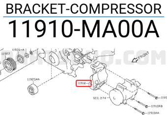 Nissan 11910MA00A BRACKET-COMPRESSOR