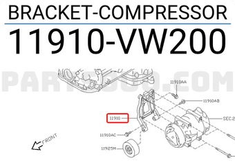 Nissan 11910VW200 BRACKET-COMPRESSOR