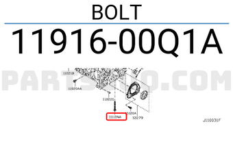 Nissan 1191600Q1A BOLT