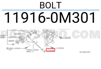 Nissan 119160M301 BOLT