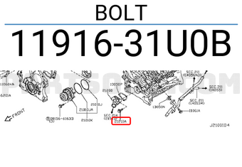 Nissan 1191631U0B BOLT