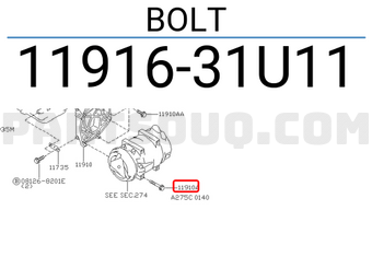 Nissan 1191631U11 BOLT