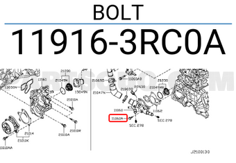 Nissan 119163RC0A BOLT