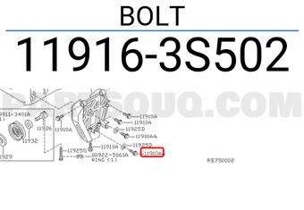Nissan 119163S502 BOLT