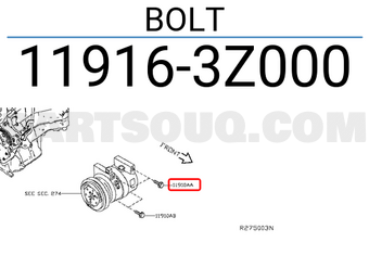 Nissan 119163Z000 BOLT