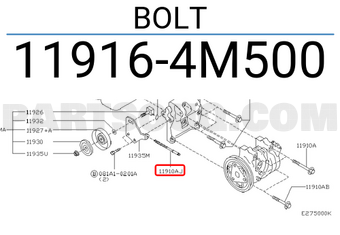 Nissan 119164M500 BOLT