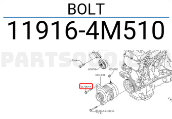 Nissan 119164M510 BOLT