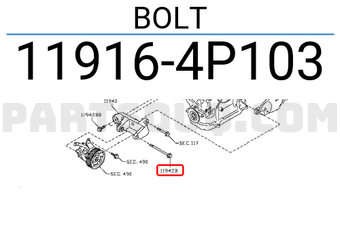 Nissan 119164P103 BOLT