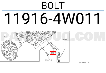 Nissan 119164W011 BOLT
