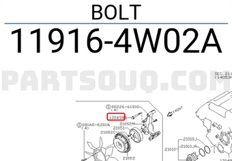Nissan 119164W02A BOLT
