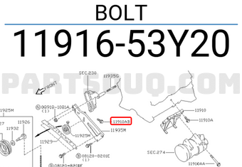 Nissan 1191653Y20 BOLT