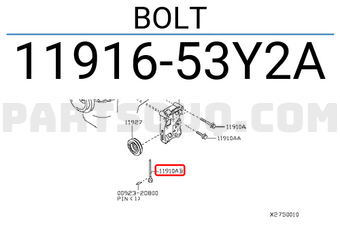 Nissan 1191653Y2A BOLT