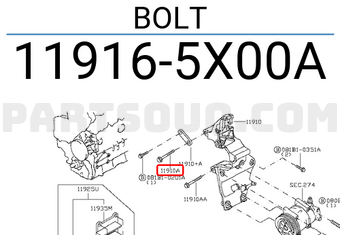 Nissan 119165X00A BOLT