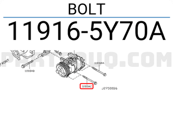 Nissan 119165Y70A BOLT