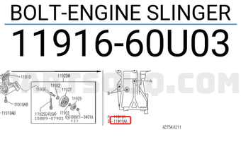 Nissan 1191660U03 BOLT-ENGINE SLINGER