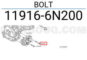 Nissan 119166N200 BOLT