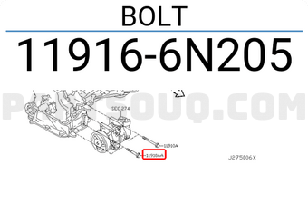 Nissan 119166N205 BOLT