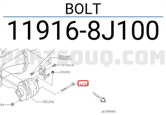 Nissan 119168J100 BOLT