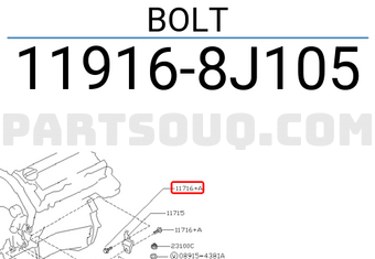 Nissan 119168J105 BOLT