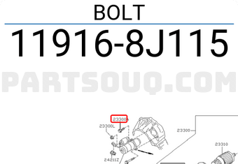 Nissan 119168J115 BOLT