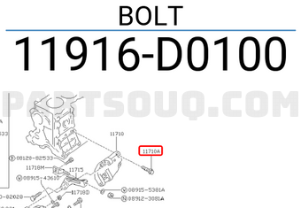 Nissan 11916D0100 BOLT