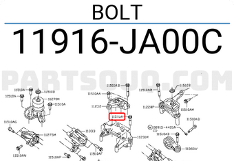 Nissan 11916JA00C BOLT