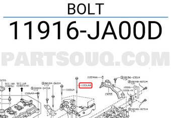 Nissan 11916JA00D BOLT