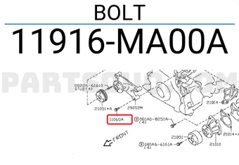 Nissan 11916MA00A BOLT