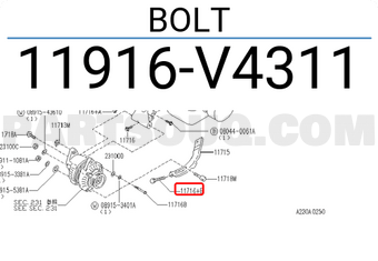 Nissan 11916V4311 BOLT