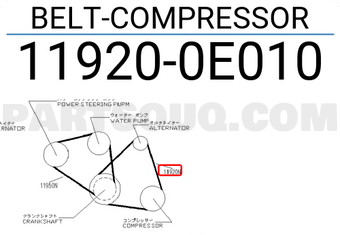 Nissan 119200E010 BELT-COMPRESSOR