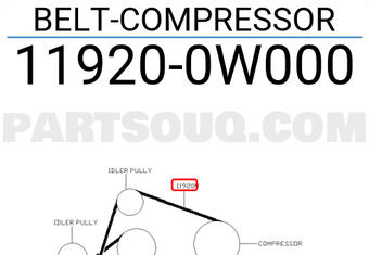 Nissan 119200W000 BELT-COMPRESSOR