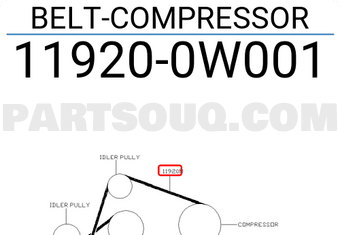 Nissan 119200W001 BELT-COMPRESSOR