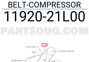 Nissan 1192021L00 BELT-COMPRESSOR