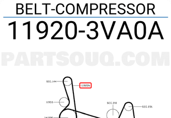 Nissan 119203VA0A BELT-COMPRESSOR
