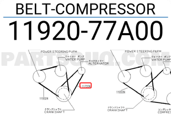 Nissan 1192077A00 BELT-COMPRESSOR