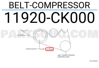 Nissan 11920CK000 BELT-COMPRESSOR