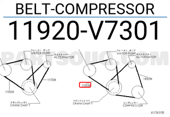Nissan 11920V7301 BELT-COMPRESSOR
