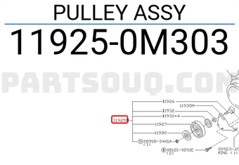 Nissan 119250M303 PULLEY ASSY