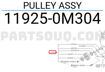 Nissan 119250M304 PULLEY ASSY