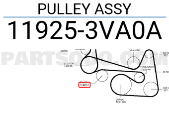 Nissan 119253VA0A PULLEY ASSY