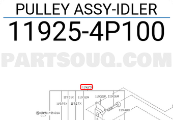 Nissan 119254P100 PULLEY ASSY-IDLER