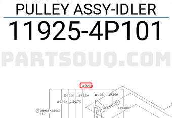 Nissan 119254P101 PULLEY ASSY-IDLER