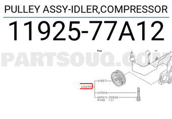 Nissan 1192577A12 PULLEY ASSY-IDLER,COMPRESSOR