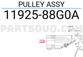 Nissan 1192588G0A PULLEY ASSY