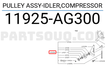Nissan 11925AG300 PULLEY ASSY-IDLER,COMPRESSOR