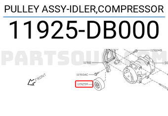 Nissan 11925DB000 PULLEY ASSY-IDLER,COMPRESSOR
