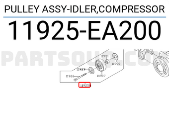 Nissan 11925EA200 PULLEY ASSY-IDLER,COMPRESSOR