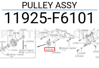 Nissan 11925F6101 PULLEY ASSY