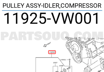 Nissan 11925VW001 PULLEY ASSY-IDLER,COMPRESSOR